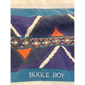 Vintage Bugle Boy Direction Shirt Mens L Button Up Aztec Geometric‎